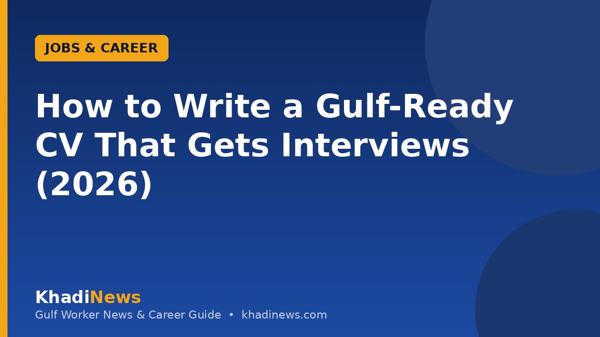 How to Write a Gulf-Ready CV That Gets Interviews (2026)