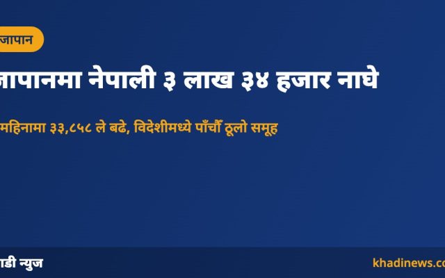 जापानमा नेपाली बासिन्दा ३,३४,८५० पुगे: खाडी न्युज ग्राफिक