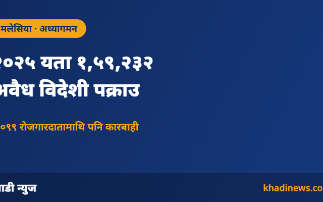 मलेसियामा अवैध विदेशी पक्राउसम्बन्धी खाडी न्युजको सूचना कार्ड